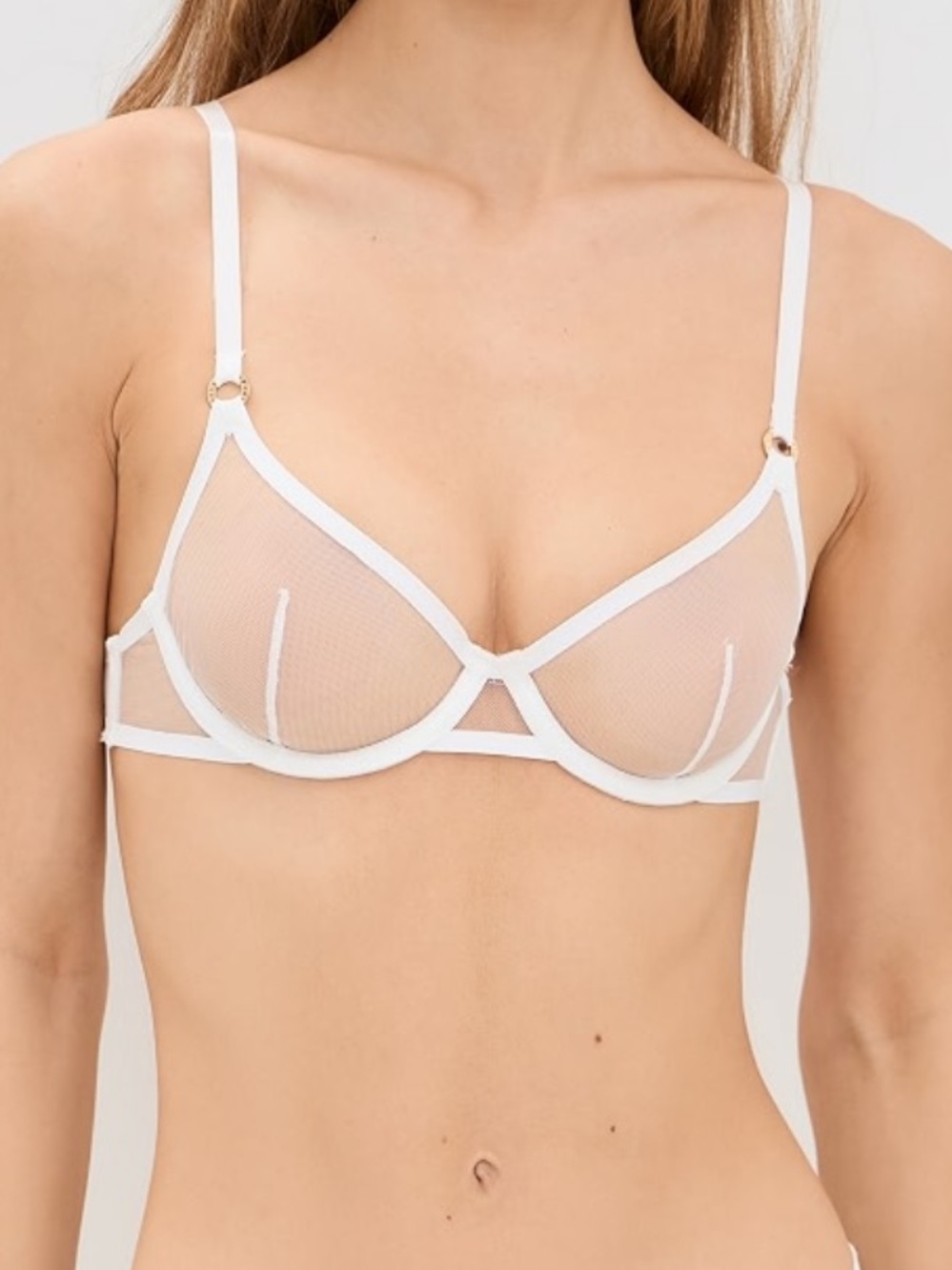 Bluebella Naomi Wired Bra White Sheer Mesh Underwire 36D NWT